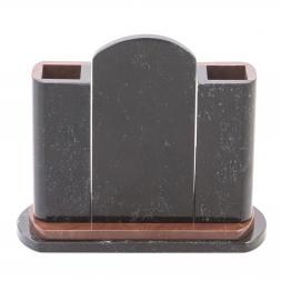 Часы настольные с карандашницей &quot;Герб РФ&quot; камень лемезит