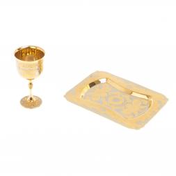 Набор коньячный "Эгоист" рюмка на тарелке Златоуст