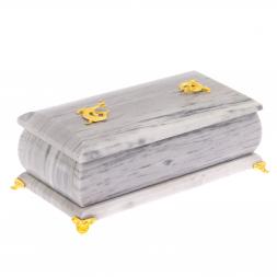 Шкатулка &amp;quot;Дуэт&amp;quot; из серого мрамора 19х9,5х8 см