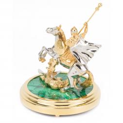 Статуэтка "Святой Георгий" из бронзы и малахита Златоуст