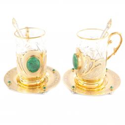 Чайный набор "Малахитовый" на 2 персоны