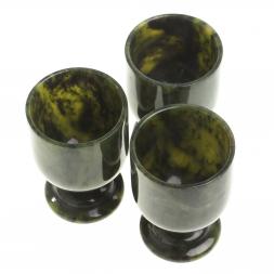 Набор рюмок из нефрита 3 шт 40мл 4,3х6,5 см