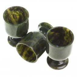 Набор рюмок из нефрита 3 шт 40мл 4,3х6,5 см