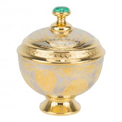 Сахарница металлическая "Малахит" в подарочной коробке Златоуст