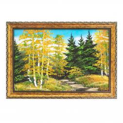 Картина "Осенний пейзаж" багет 24х34 см, каменная крошка