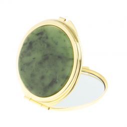 Зеркальце круглое из нефрита цвет золото