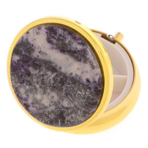 Таблетница на 3 отделения камень гетчеллит цвет золото 126273