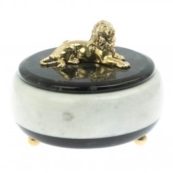 Шкатулка "Лев" из мрамора 15х15х12 см