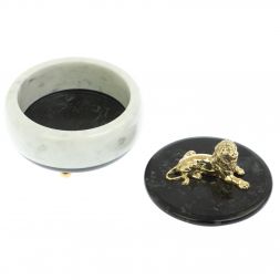 Шкатулка "Лев" из мрамора 15х15х12 см