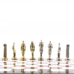 Настольные шахматы "Великая Отечественная война" доска 44х44 см креноид мрамор