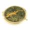 Зеркальце круглое из змеевика ящерица прямая цвет золото