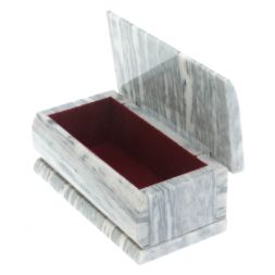 Шкатулка из серого мрамора 15х7,5х6 см