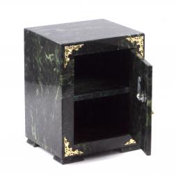 Сейф средний из камня темно-зеленый змеевик 19х16х24,5 см