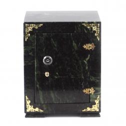 Сейф средний из камня темно-зеленый змеевик 19х16х24,5 см