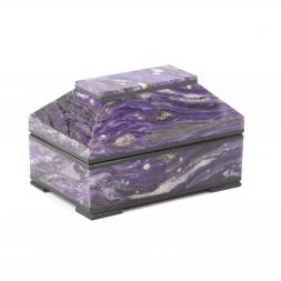 Ларец из камня чароит "Очарование" 9х6х9 см