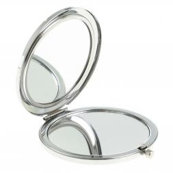 Зеркальце круглое из змеевика с ящерицей цвет серебро