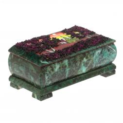 Шкатулка "Рассвет" змеевик 18х9х7 см