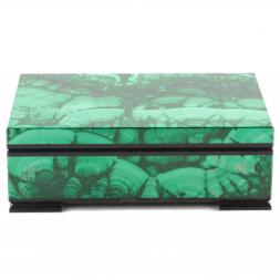 Малахитовая шкатулка для украшений 12х8х4,5 см