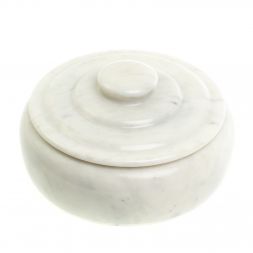 Сахарница из белого мрамора 15х15х8,5