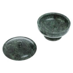 Медовница из змеевика 15х15х11,5 см