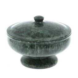 Медовница из змеевика 15х15х11,5 см