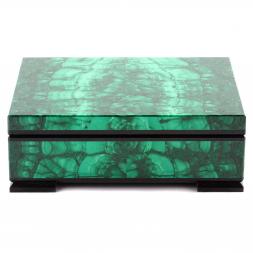 Малахитовая шкатулка &amp;quot;Прямоугольная&amp;quot; 12х10х4 см