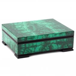 Малахитовая шкатулка &amp;quot;Прямоугольная&amp;quot; 12х10х4 см