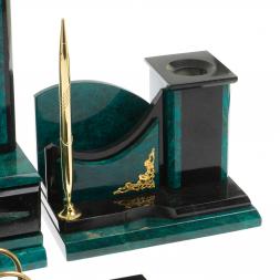 Настольный набор "Горный орел" змеевик темно-зеленый