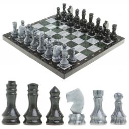 Настольная игра Шахматы Шашки Нарды 3 в 1 из камня мрамор змеевик