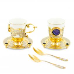 Кофейный набор &amp;quot;Агатовый&amp;quot; на две персоны 170 мл Златоуст