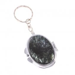 Складное зеркало брелок из серафинита овальное