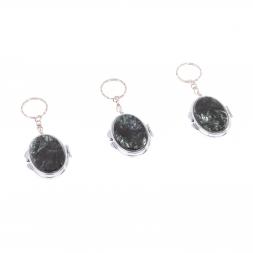 Складное зеркало брелок из серафинита овальное