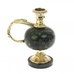 Подсвечник из бронзы с ручкой