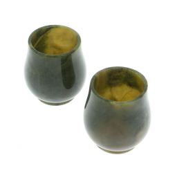 Набор стопок для коньяка 2 шт из нефрита 60 мл 5х5,5 см