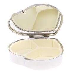 Таблетница "Сердце" на 3 отделения камень оникс цвет серебро