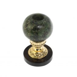 Подсвечник из бронзы "Шар" змеевик офиокальцит