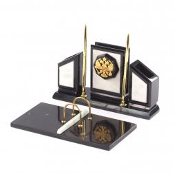 Письменный набор "Герб России" из мрамора