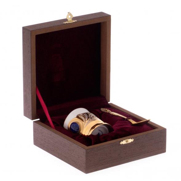 Кофейная чашка &amp;quot;Лазурит&amp;quot; фарфор 80 мл в подарочной упаковке Златоуст