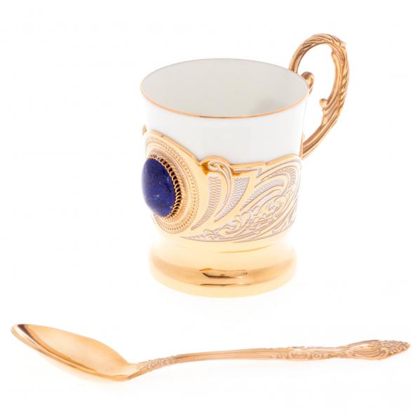 Кофейная чашка &amp;quot;Лазурит&amp;quot; фарфор 80 мл в подарочной упаковке Златоуст