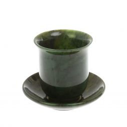 Кофейная чашка с блюдцем из нефрита