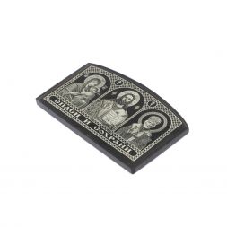 Автоикона "Триптих" из черного обсидиана 7х4 см