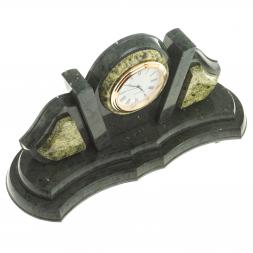 Настольные часы "Летучая мышь" камень змеевик