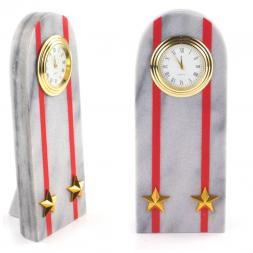 Часы "Погон подполковник МВД" из мрамора