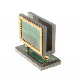 Визитница из малахита с позолотой Златоуст