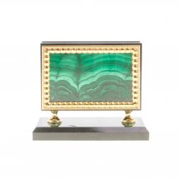 Визитница из малахита с позолотой Златоуст