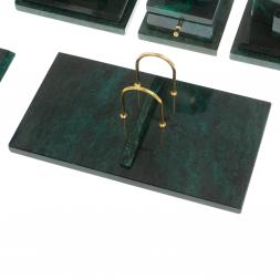 Настольный набор "Бюрократ" камень змеевик