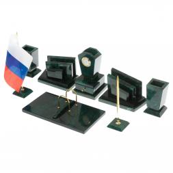 Настольный набор "Бюрократ" камень змеевик