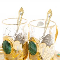 Набор чайный "Малахит" в подарочной коробке Златоуст