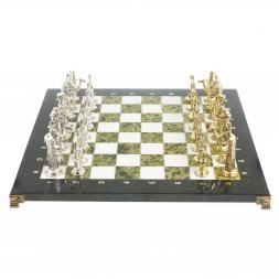 Шахматы "Древний Египет" доска 40х40 см мрамор змеевик