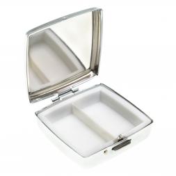 Таблетница на 2 отсека зеленый флюорит цвет серебро